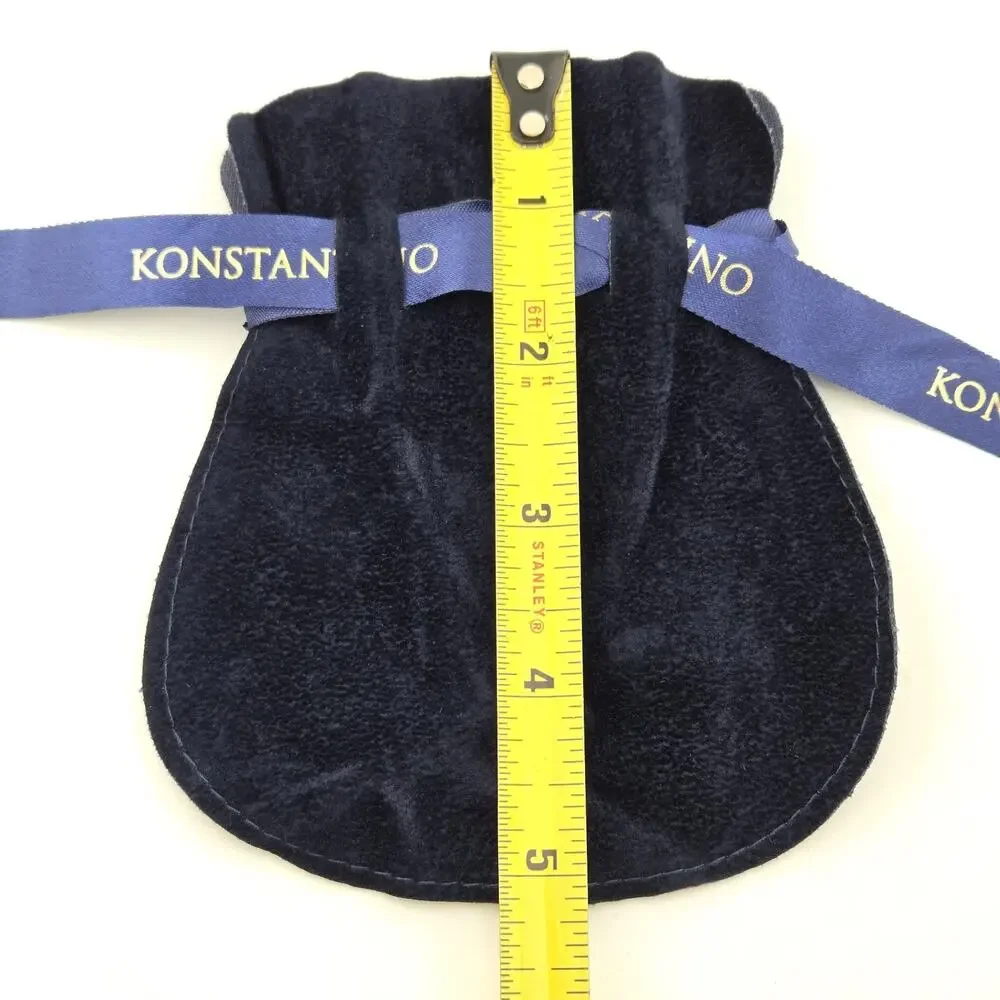 Konstantino Jewelry Pouch Dust Bag Lot of 4 Suede Envelope Case Blue
